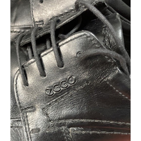 Ecco Mens Black‎ Leather Lace Up Loafers Size 45 (US 11) - Picture 7 of 8